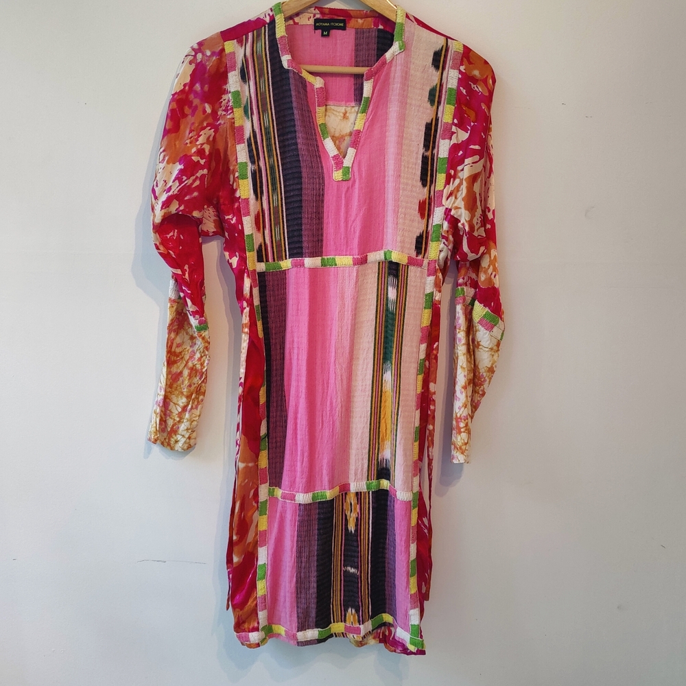 Aoyama Itchome Silk And Cotton Dress Sz M Anthropologie